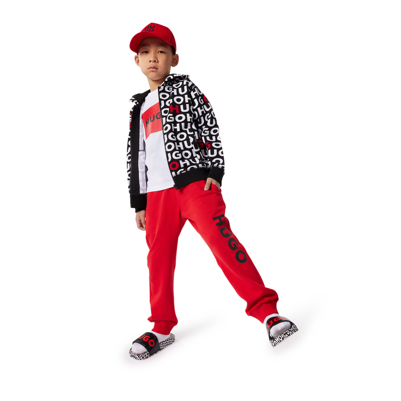 Hooded fleece zip sweatshirt HUGO 
                    BOY