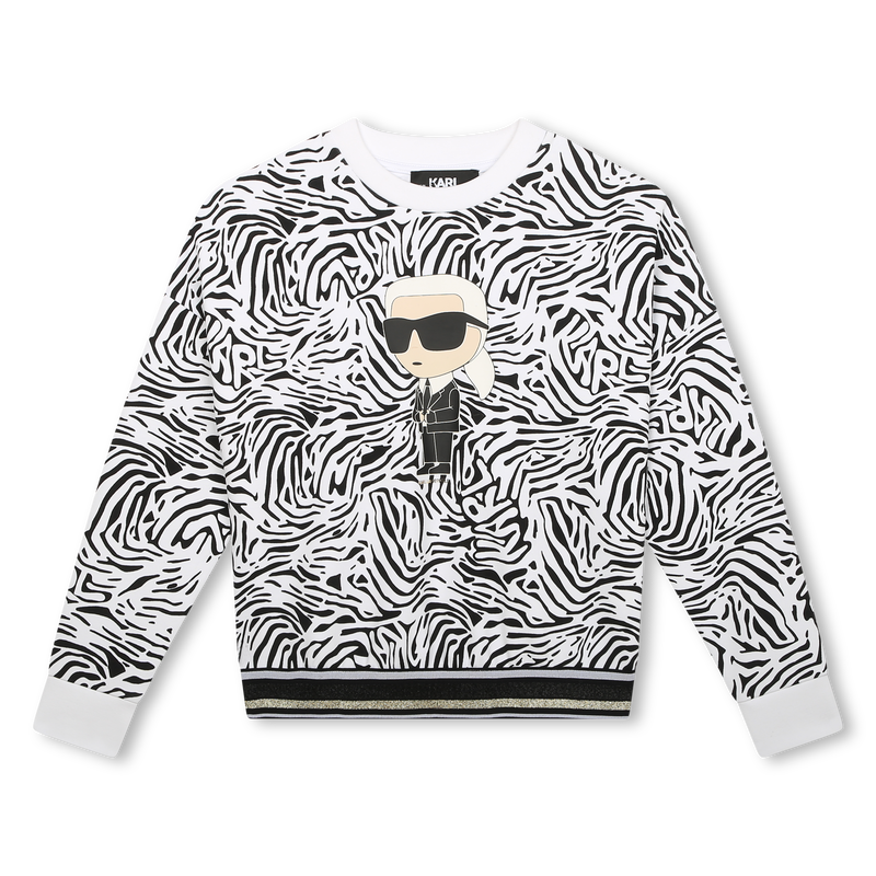 Zebra Print Sweatshirt KARL LAGERFELD KIDS 
                    GIRL