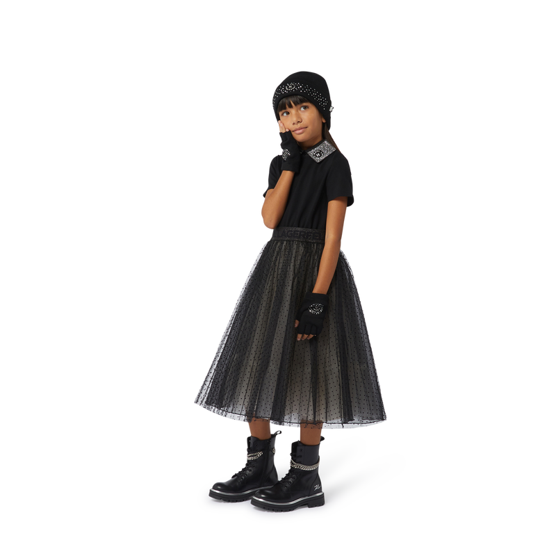 Knitted Rhinestone Hat KARL LAGERFELD KIDS 
                    GIRL