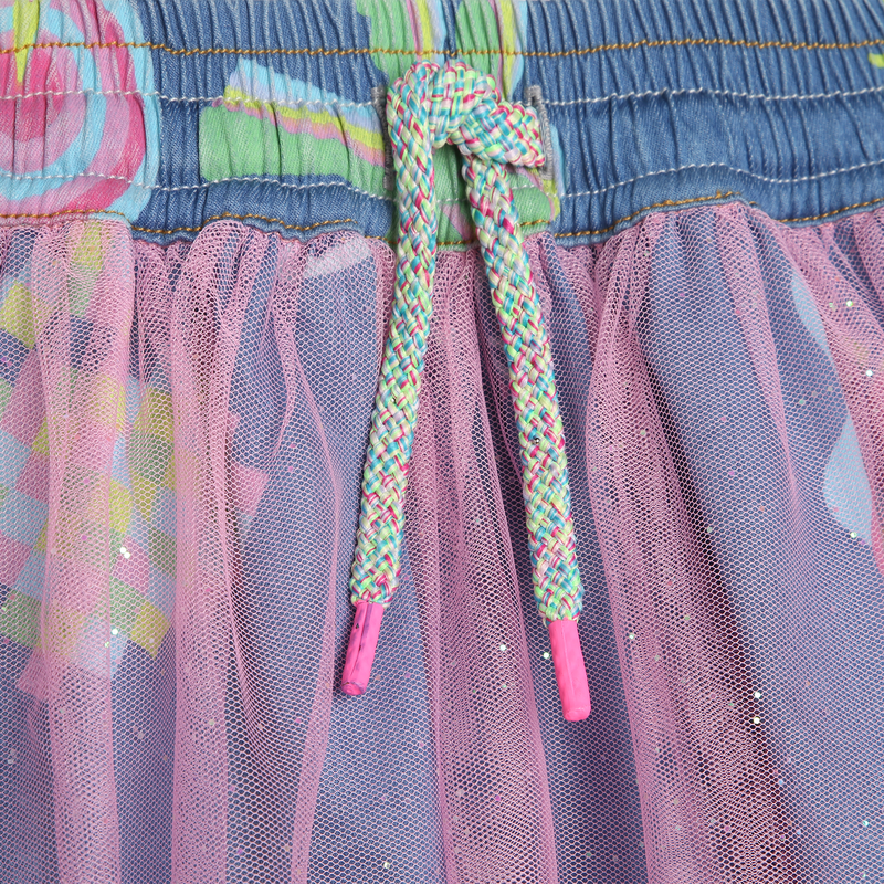 Layered denim-tulle skirt BILLIEBLUSH 
                    GIRL