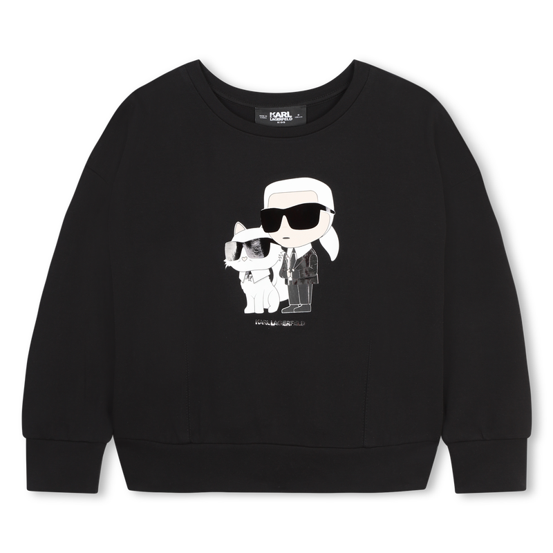Karl-And-Choupette Graphic Sweatshirt KARL LAGERFELD KIDS 
                    GIRL