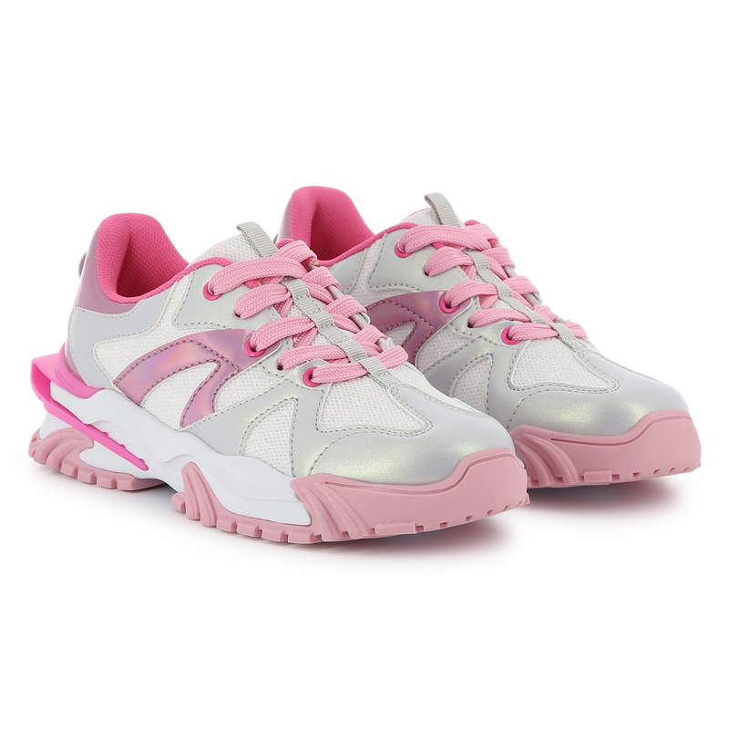 Dual-fabric lace-up sneakers BILLIEBLUSH 
                    GIRL
