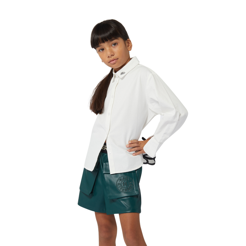 Signature Logo Button-Up KARL LAGERFELD KIDS 
                    GIRL