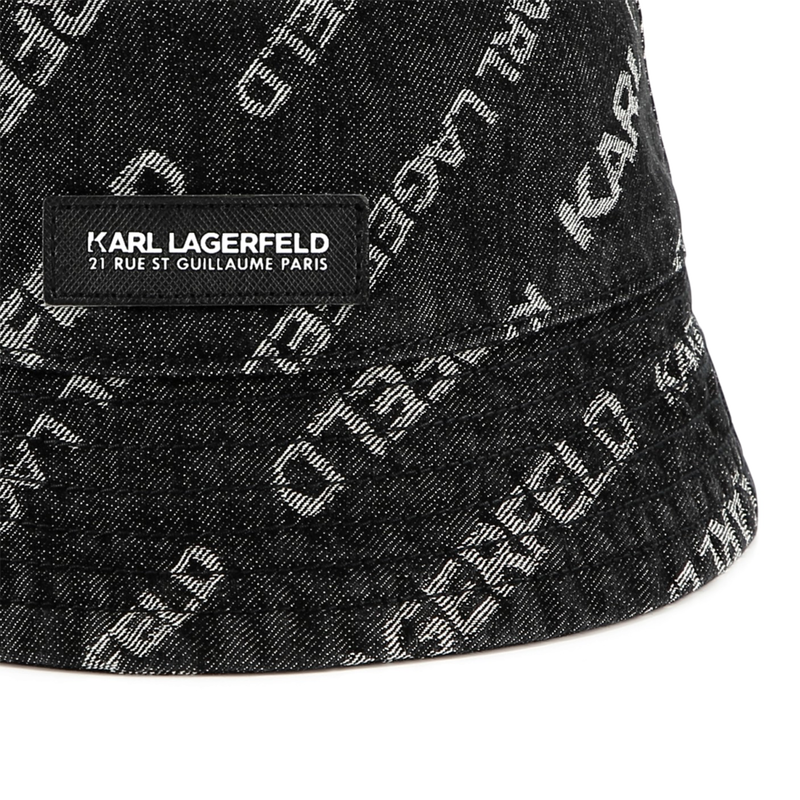 Printed denim bucket hat KARL LAGERFELD KIDS 
                    BOY