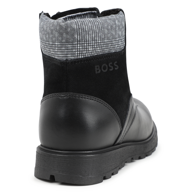 Lace-Up Leather Ankle Boots BOSS 
                    BOY