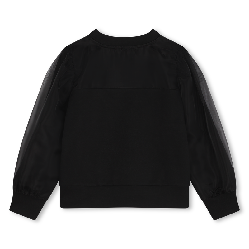 Organza-Sleeve Sweatshirt KARL LAGERFELD KIDS 
                    GIRL