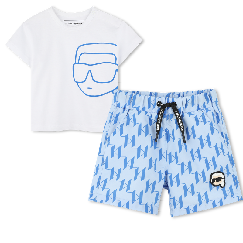 Shorts and T-shirt set KARL LAGERFELD KIDS 
                    BOY