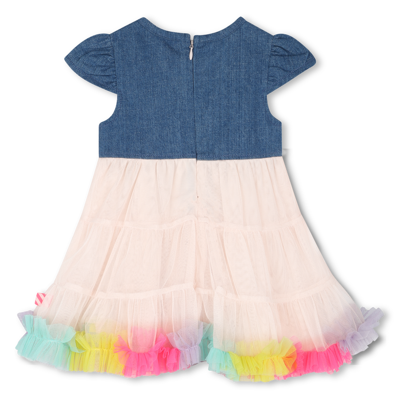 Bi-material dress with ruffles BILLIEBLUSH 
                    GIRL