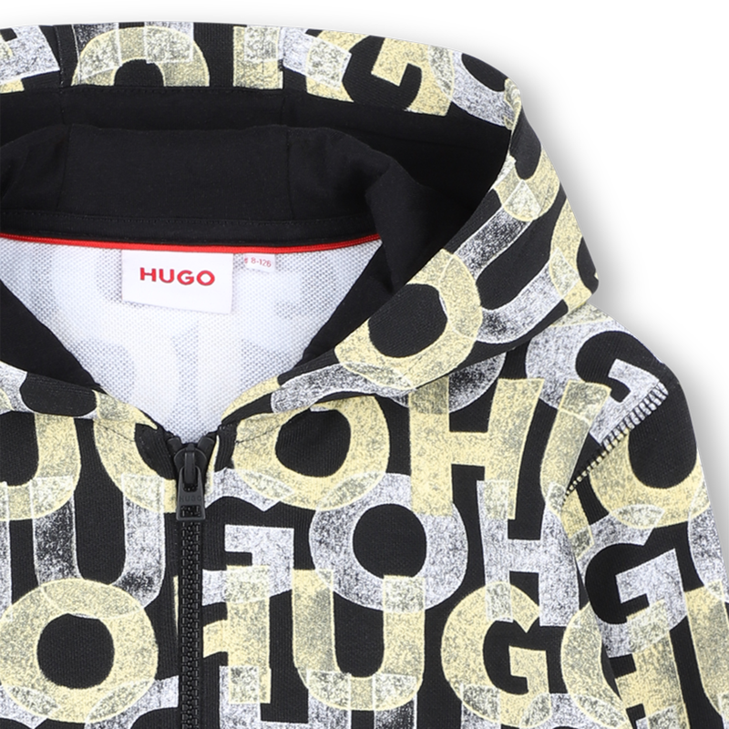 Printed fleece zip sweatshirt HUGO 
                    BOY
