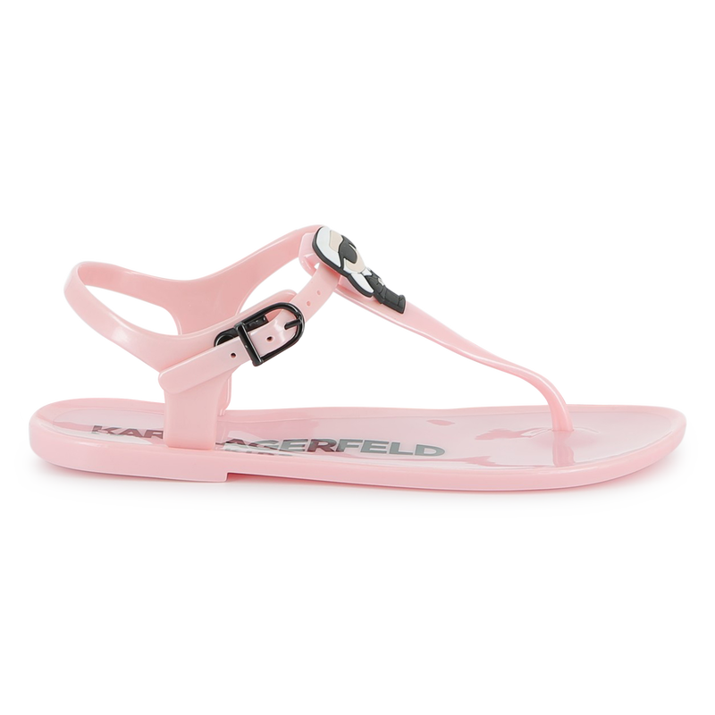 Buckled sandals with badge KARL LAGERFELD KIDS 
                    GIRL