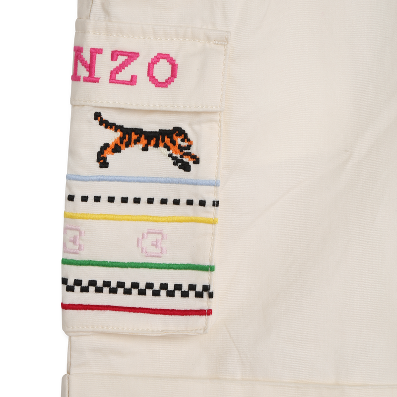 Embroidered cotton shorts KENZO KIDS 
                    GIRL