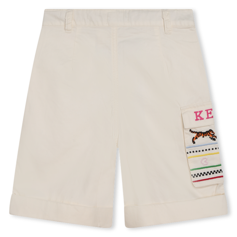 Embroidered cotton shorts KENZO KIDS 
                    GIRL