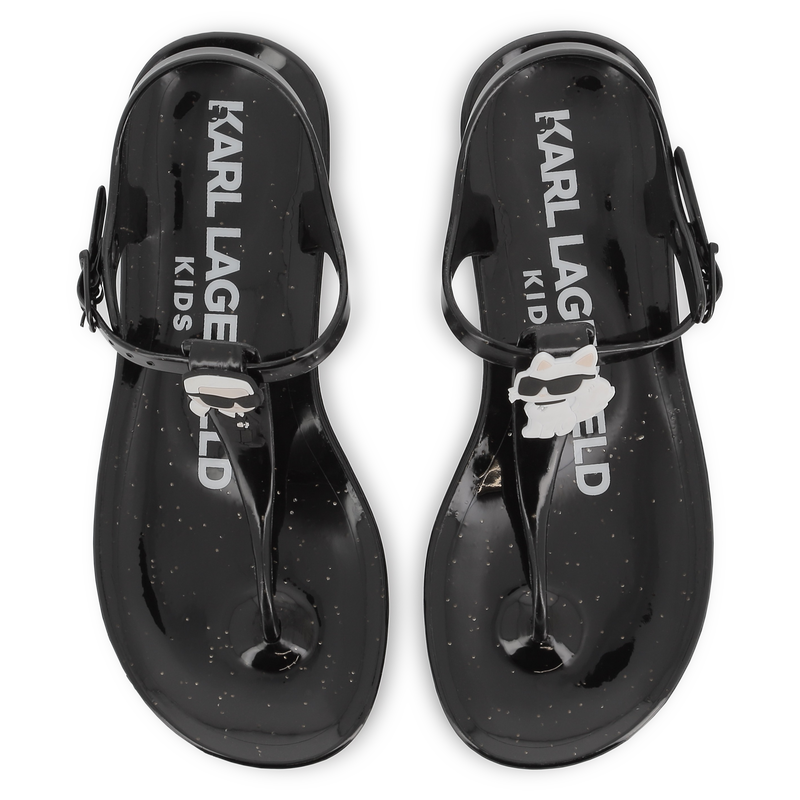 Buckled sandals with badge KARL LAGERFELD KIDS 
                    GIRL
