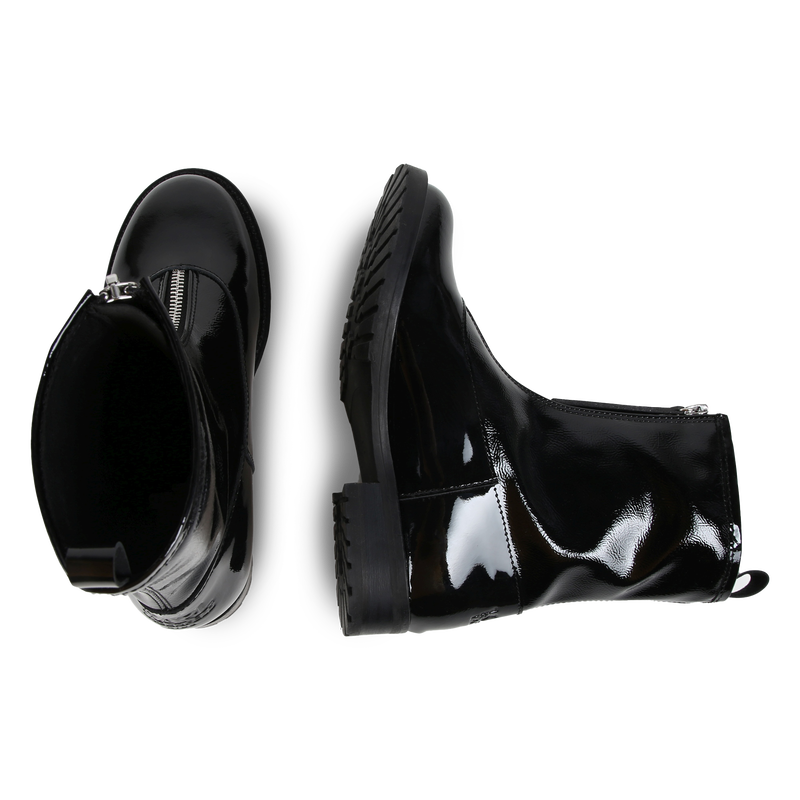 Patent Leather Ankle Boots KARL LAGERFELD KIDS 
                    GIRL