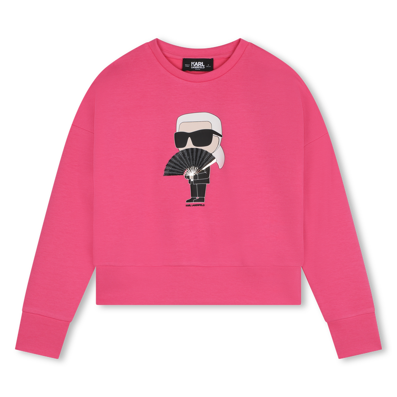 Rhinestone Graphic Sweatshirt KARL LAGERFELD KIDS 
                    GIRL