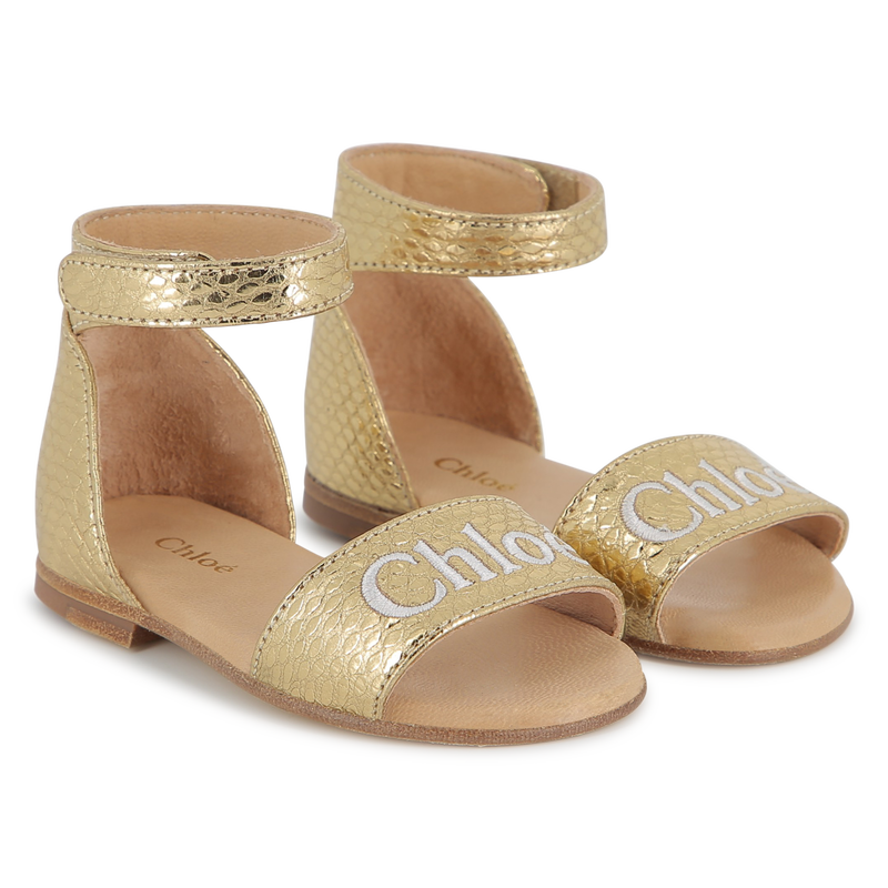Leather sandals with straps CHLOE 
                    GIRL