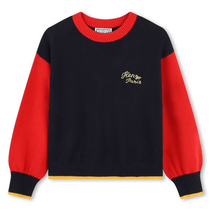 Knitted sweater with embroidery KENZO KIDS 
                    GIRL