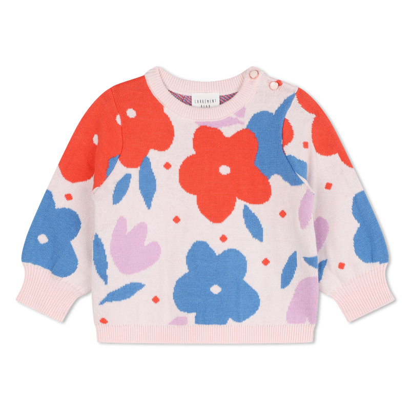Flower Pattern Pullover CARREMENT BEAU 
                    GIRL