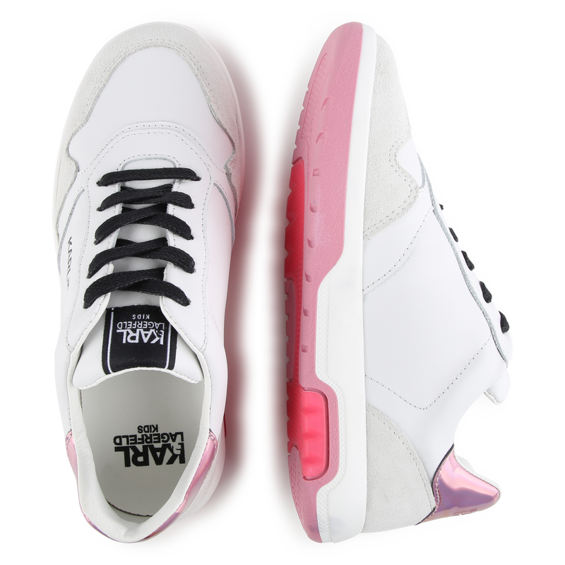 Low-Top Leather Sneakers KARL LAGERFELD KIDS 
                    GIRL