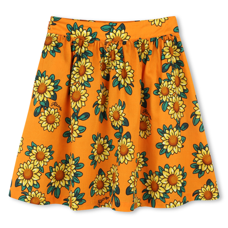 Cotton satin printed skirt KENZO KIDS 
                    GIRL