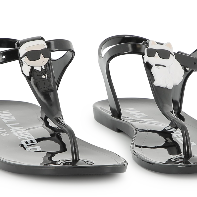 Buckled sandals with badge KARL LAGERFELD KIDS 
                    GIRL