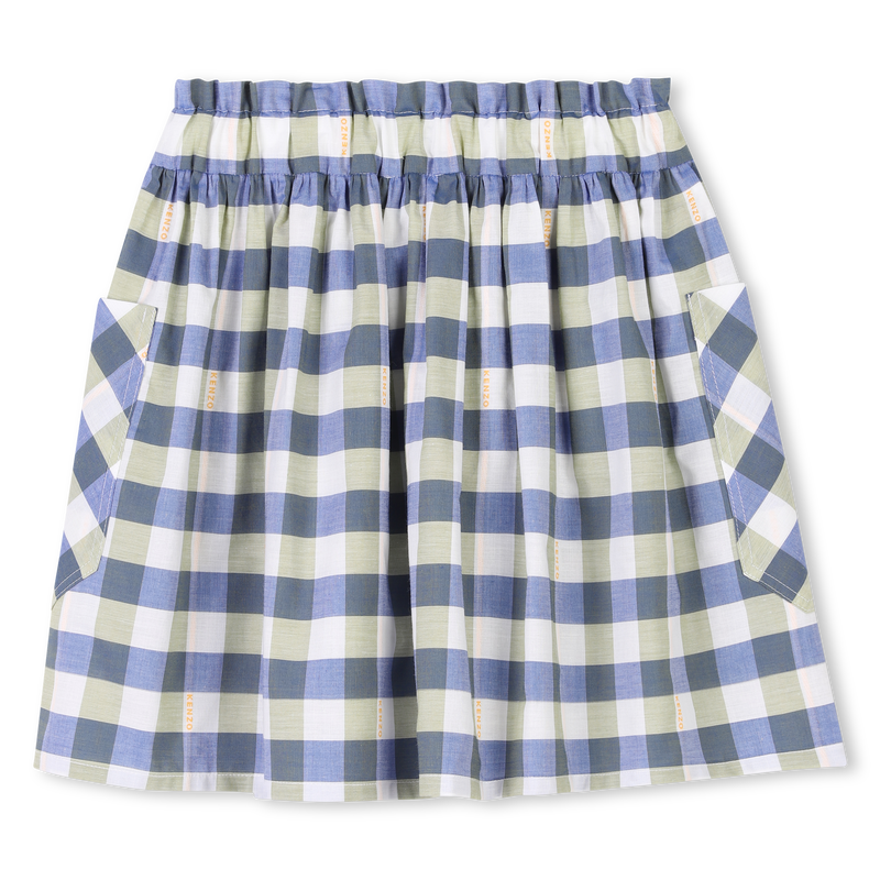 Chequered cotton skirt KENZO KIDS 
                    GIRL