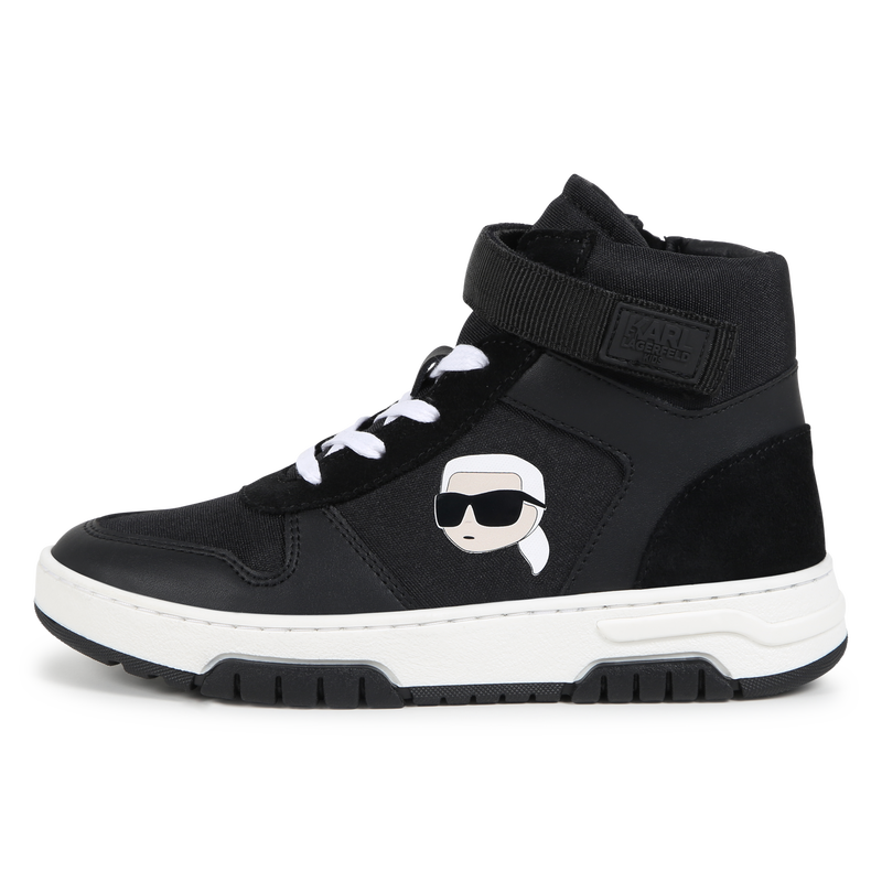High-Top Leather Sneakers KARL LAGERFELD KIDS 
                    BOY