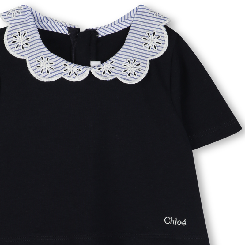 Bimaterial collared dress CHLOE 
                    GIRL