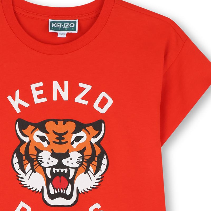 Logo print dress with ruffle KENZO KIDS 
                    GIRL