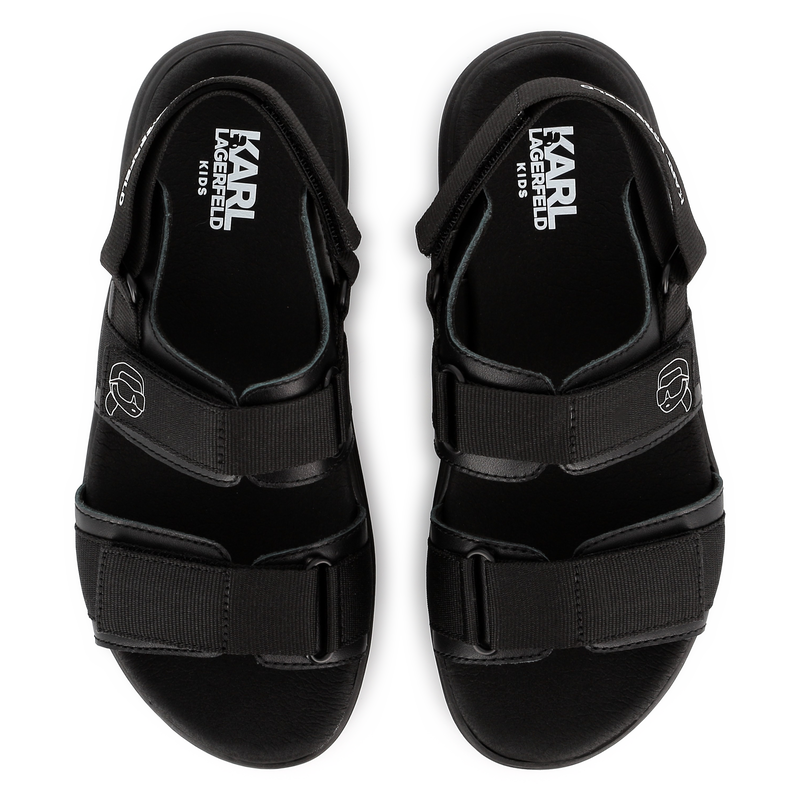 Velcro leather sandals KARL LAGERFELD KIDS 
                    BOY
