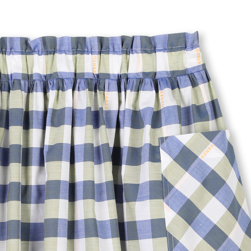 Chequered cotton skirt KENZO KIDS 
                    GIRL
