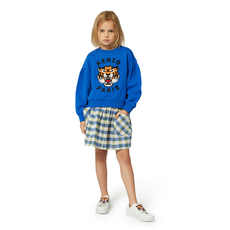 Chequered cotton skirt KENZO KIDS 
                    GIRL