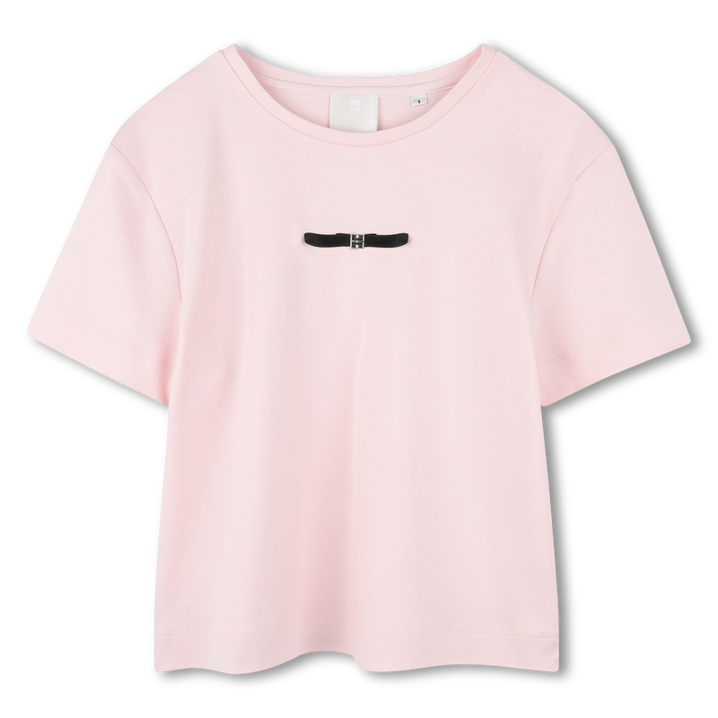 Cotton T-shirt with satin bow GIVENCHY 
                    GIRL