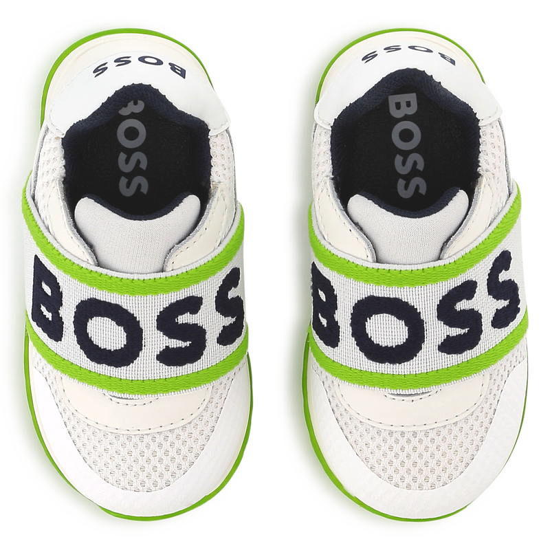 Leather and mesh sneakers BOSS 
                    BOY
