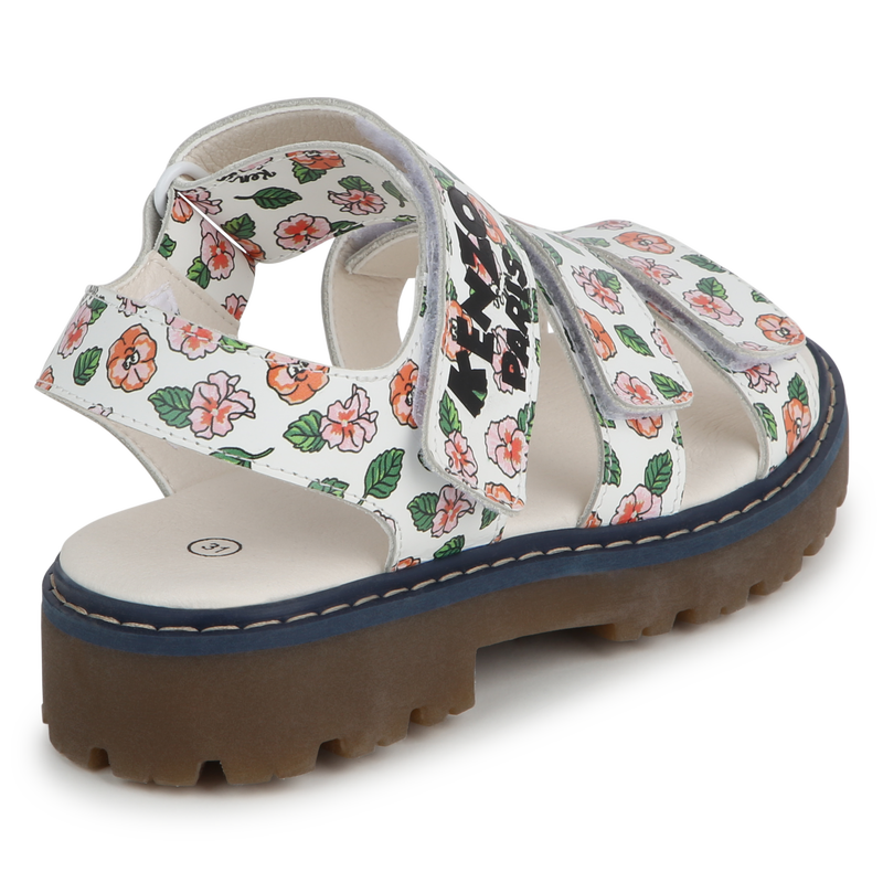 Leather velcro sandals KENZO KIDS 
                    GIRL