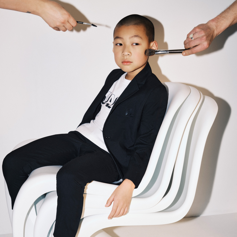 Short-Sleeved Cotton T-Shirt KARL LAGERFELD KIDS 
                    BOY