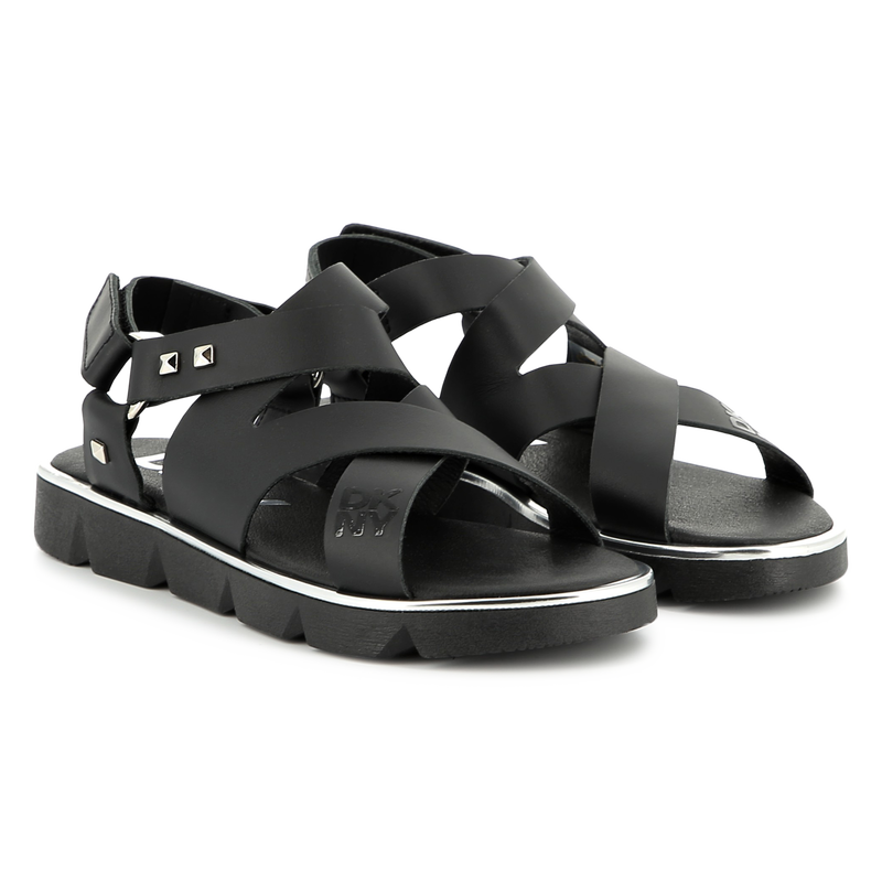 Leather Velcro sandals DKNY 
                    GIRL