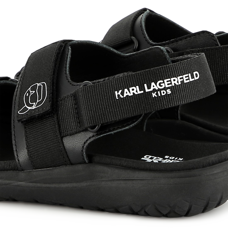 Velcro leather sandals KARL LAGERFELD KIDS 
                    BOY