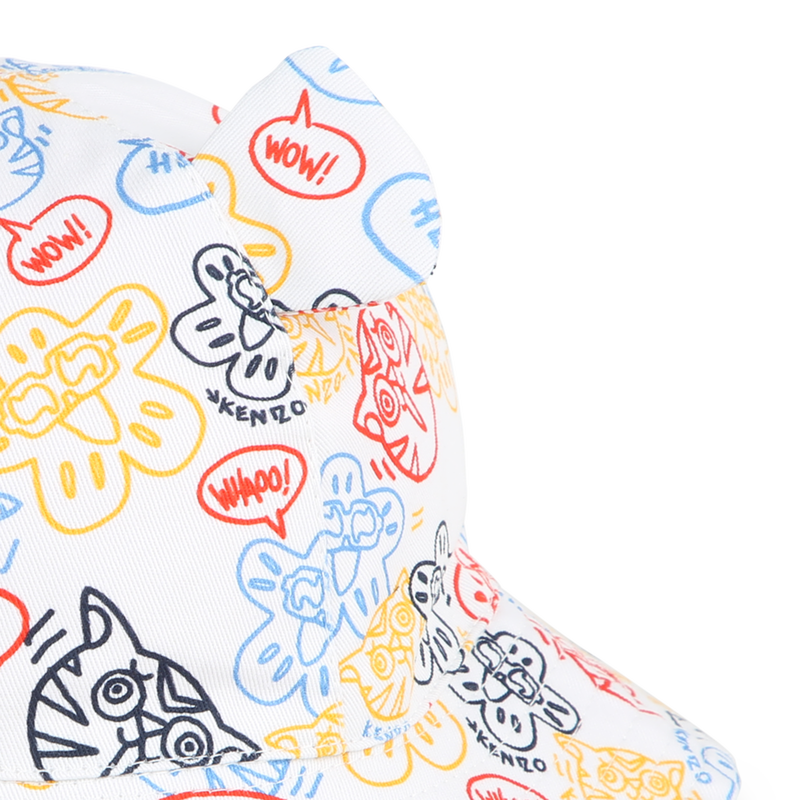 Printed cotton hat with ears KENZO KIDS 
                    UNISEX