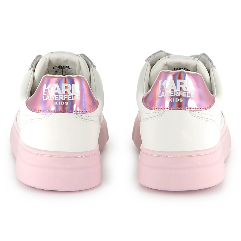 Lace-up leather sneakers KARL LAGERFELD KIDS 
                    GIRL