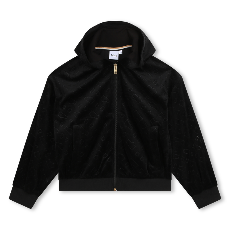 Velvet zip-up hoodie BOSS 
                    GIRL