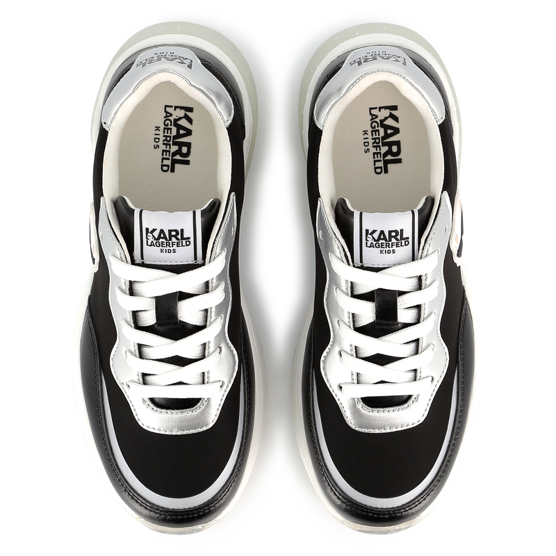 Lace-up sneakers with badge KARL LAGERFELD KIDS 
                    GIRL
