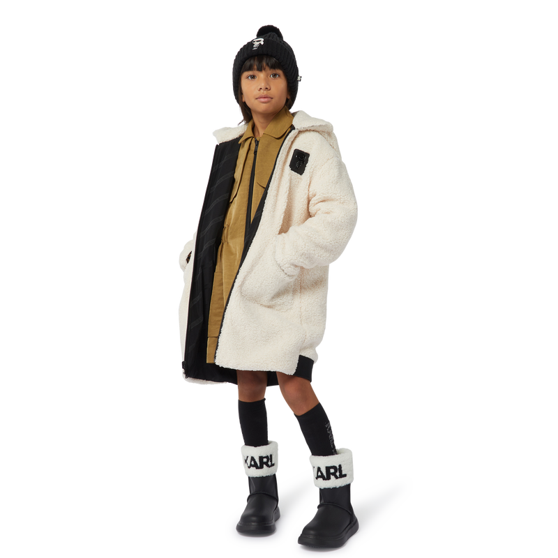 Hooded Reversible Parka KARL LAGERFELD KIDS 
                    GIRL