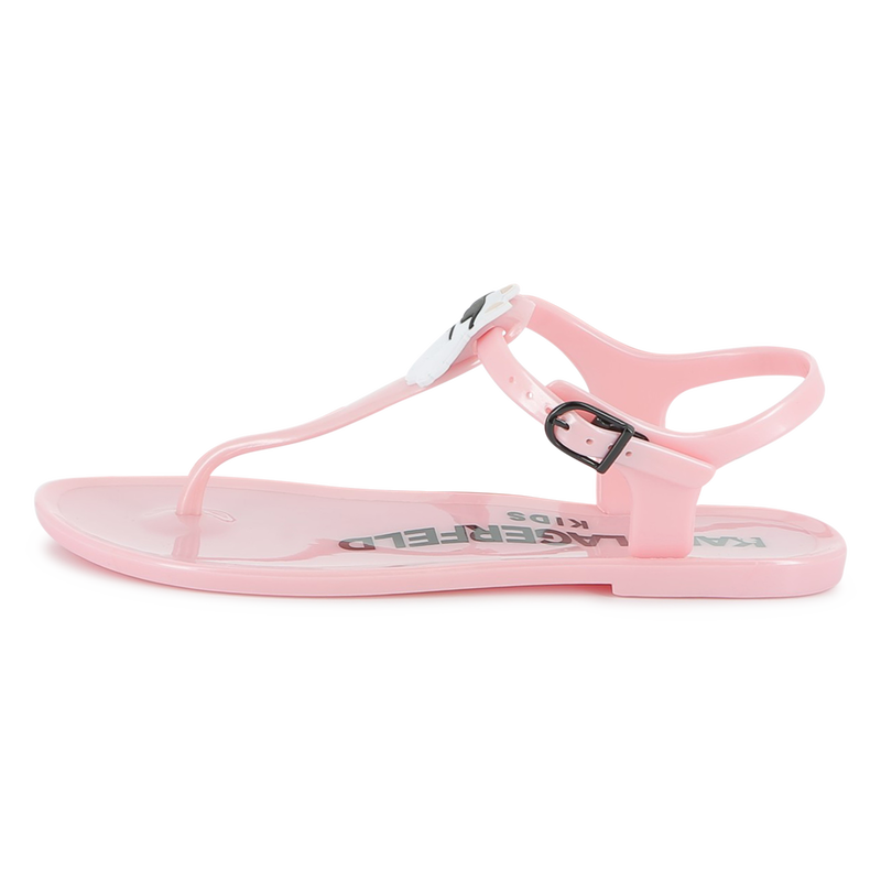Buckled sandals with badge KARL LAGERFELD KIDS 
                    GIRL