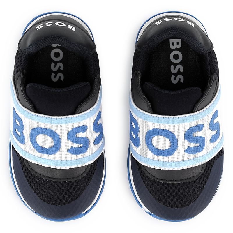 Leather and mesh sneakers BOSS 
                    BOY