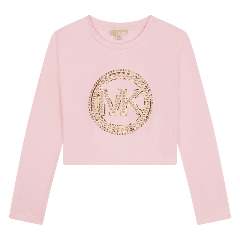 Long-Sleeved Studded T-Shirt MICHAEL KORS 
                    GIRL