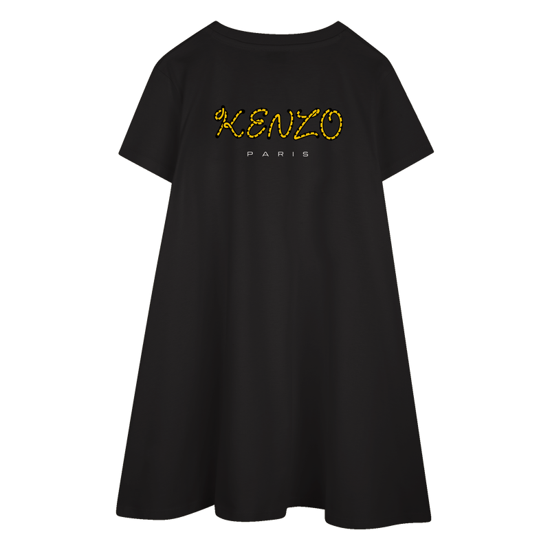 Embroidered badge flared dress KENZO KIDS 
                    GIRL