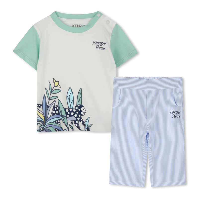 Cotton T-shirt and trousers KENZO KIDS 
                    BOY