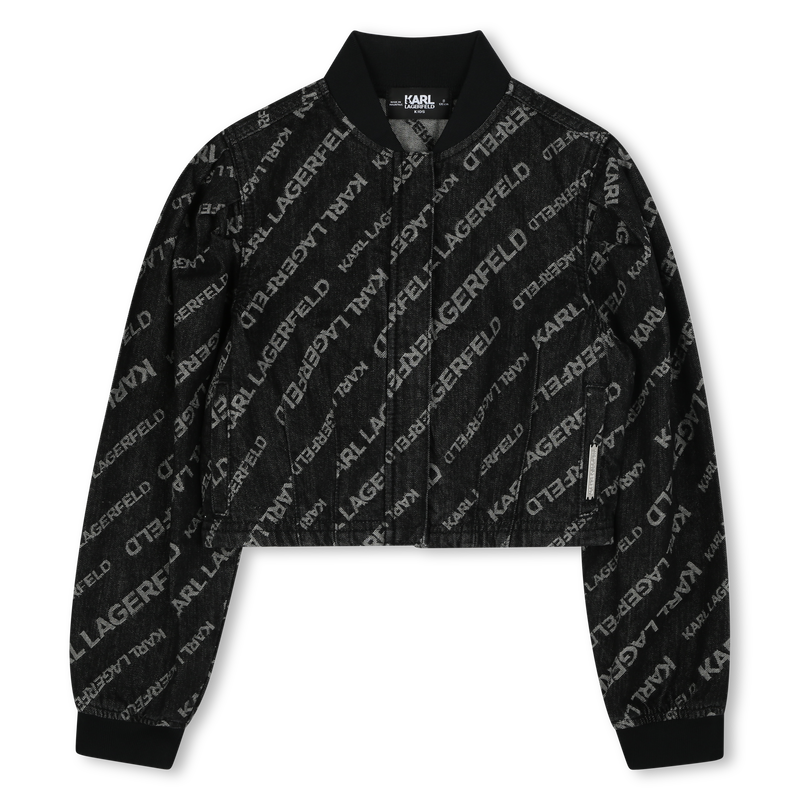 Denim jacket with puff sleeves KARL LAGERFELD KIDS 
                    GIRL