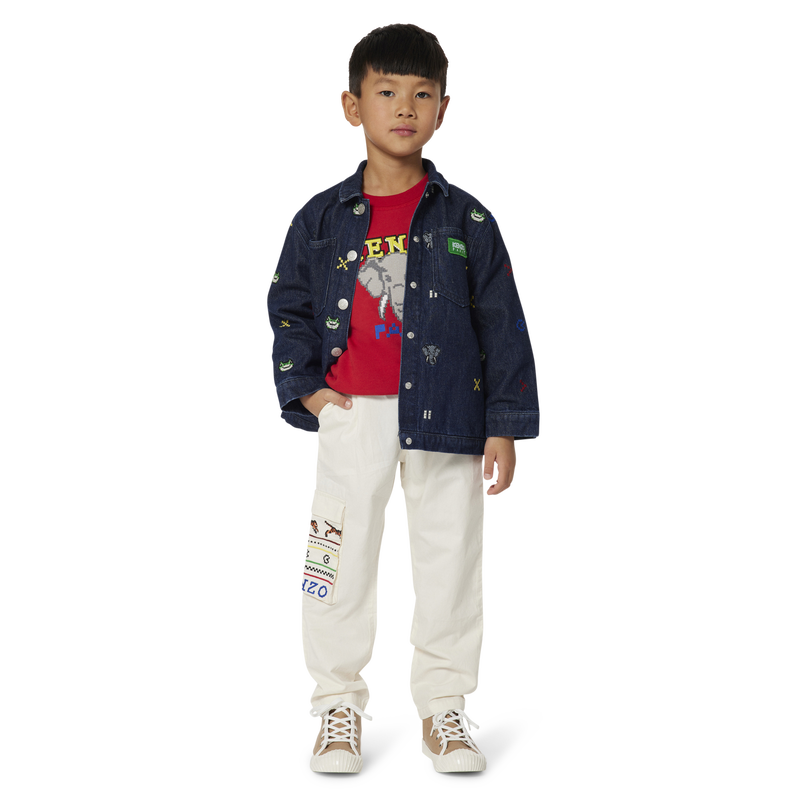 Embroidered denim jacket KENZO KIDS 
                    BOY